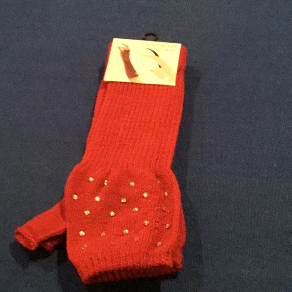 Fingerless Gloves - Red